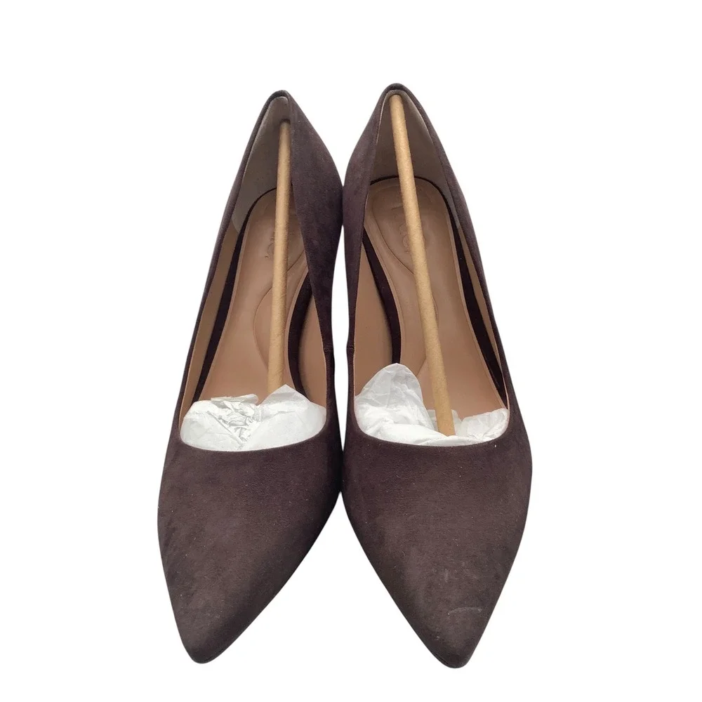 INC International Concepts Zitah50f Rich Truffle Brown Suede Pumps Heels 9W 40